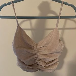 PP Glitter Crop Top in Champagne